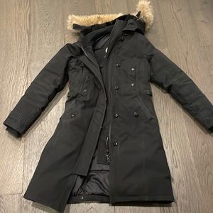 Canada Goose XXS trench black long jacket down coat